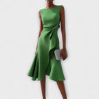 Pearl | Draped Asymmetric Sleeveless Midi Dress for Women