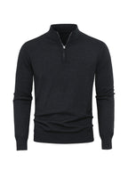 Anton | Ribbed Quarter-Zip Sweater with Stand Collar for Men
