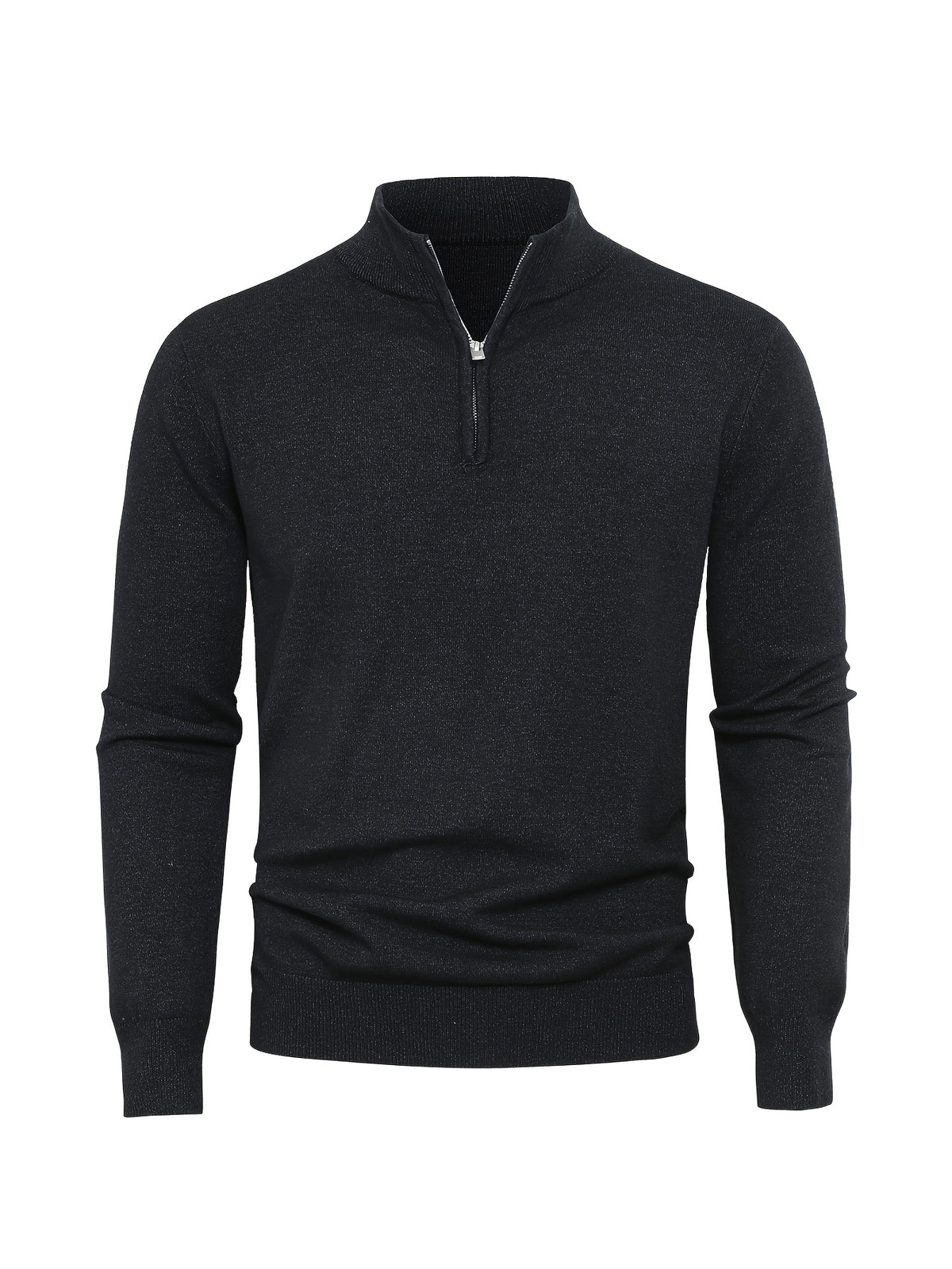 Anton | Ribbed Quarter-Zip Sweater with Stand Collar for Men
