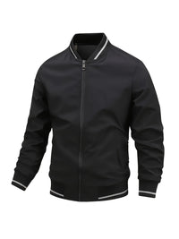 Armand | Ribbed Stand Collar Bomber Jacket for Men