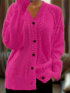 Luna | Cable-Knit Button-Front Cardigan for Women