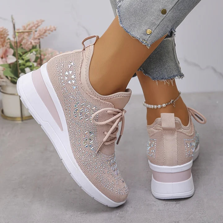 Nadalynn | Rhinestone Mesh Slip-On Sneakers for Women