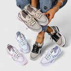 Nadelora | Lace-Up Knit Sneakers with Cushioned Sole for Women
