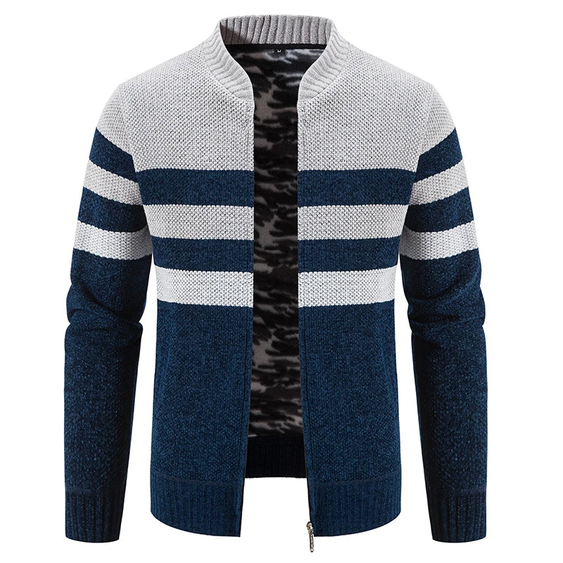 Nils | Ribbed Zip-Up Vest with Contrast Trim for Men