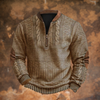 Jurre | Ribbed Half-Zip Knitted Sweater for Men