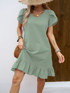 Corinne | Ruffled A-Line Homecoming Dress with V-Neck for Women