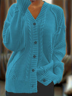 Luna | Cable-Knit Button-Front Cardigan for Women