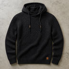 Theophile | Waffle-Knit Cowl-Neck Hoodie for Men