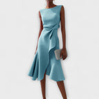 Pearl | Draped Asymmetric Sleeveless Midi Dress for Women
