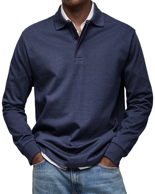 Dorian | Long Sleeve Collared Polo Shirt for Men