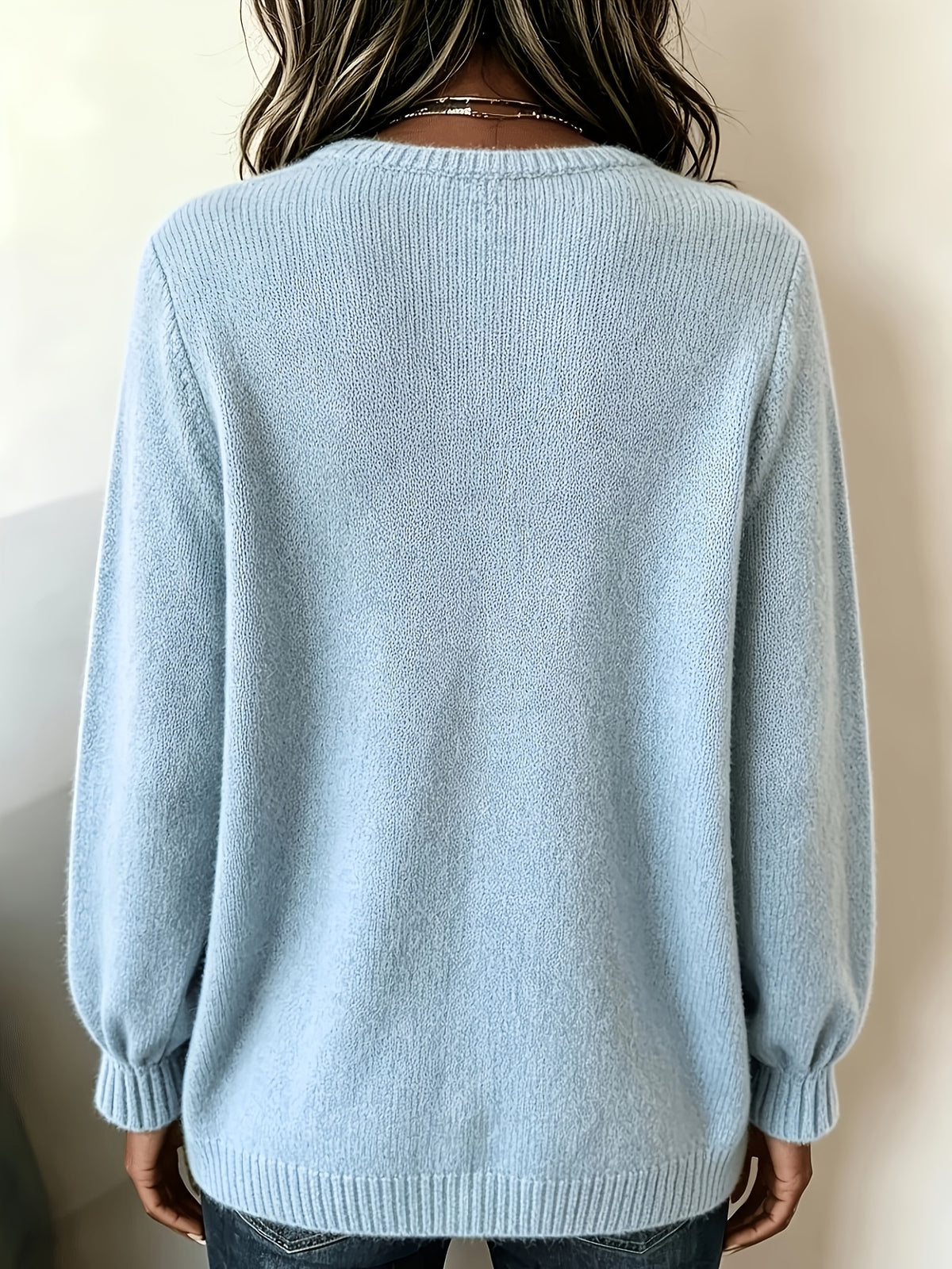 Constance | Ribbed Henley Sweater with Wooden Buttons for Women