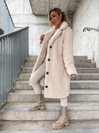 Dahlia's Belted Teddy Trench Coat with Notch Collar for Women
