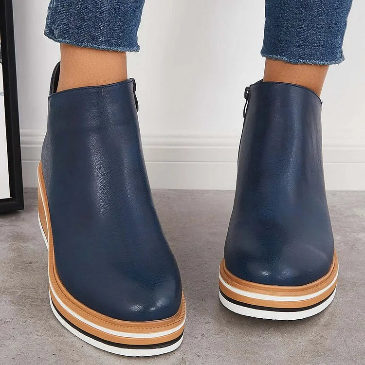 Hanne | Side-Zip Ankle Boots with Structured Sole for Women
