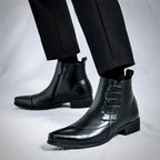 Sigurd | Brogue Winter Boot with Block Heel for Men