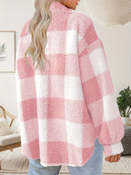 Anja | Plaid Teddy Shacket with Button-Front for Women