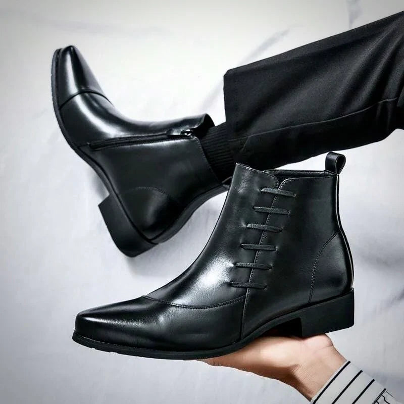 Sigurd | Brogue Winter Boot with Block Heel for Men