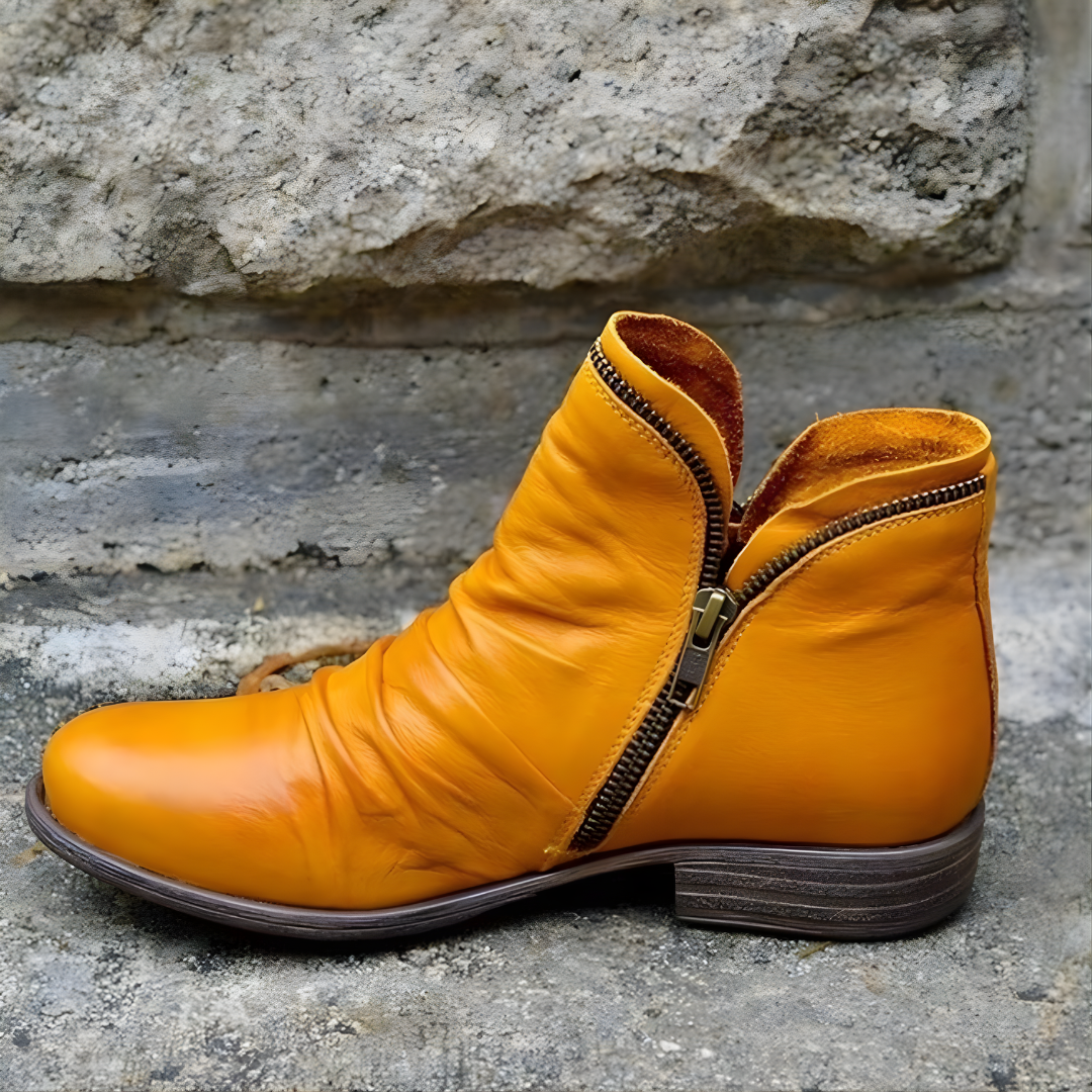 Edda | Side-Zip Stacked-Heel Ankle Boots for Women