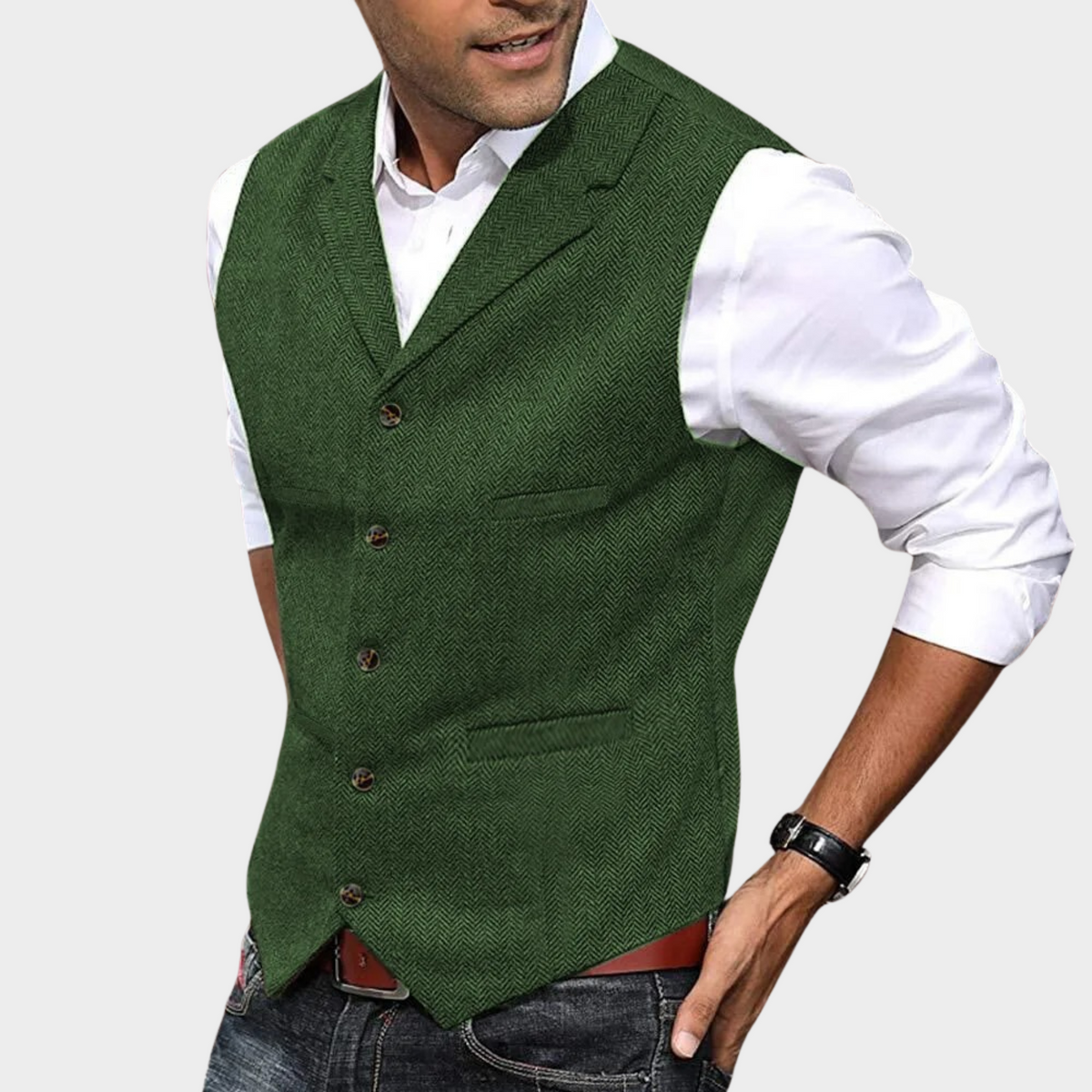 Damon | Tailored Fitted Vest with Button Front for Men
