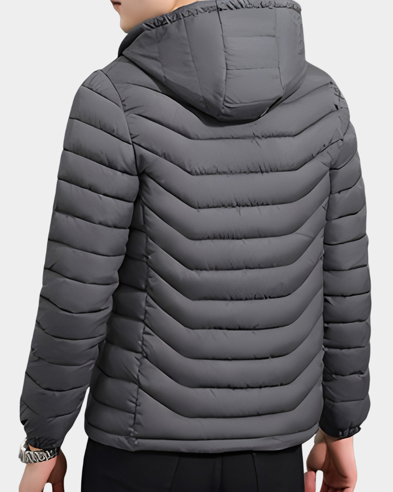 Garrett | Quilted Puffer Jacket with Detachable Hood for Men