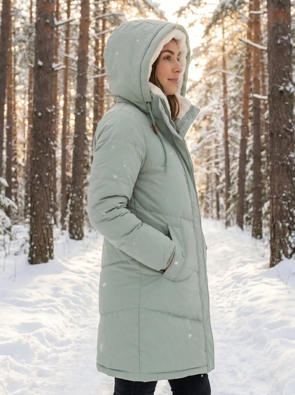 Lara | Hooded Quilted Puffer Jacket with Drawstring Waist