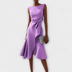 Pearl | Draped Asymmetric Sleeveless Midi Dress for Women