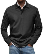 Finn | Long Sleeve Button-Front Collared Polo for Men