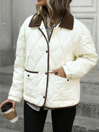 Christiane | Quilted Diamond-Stitch Puffer Jacket with Collar