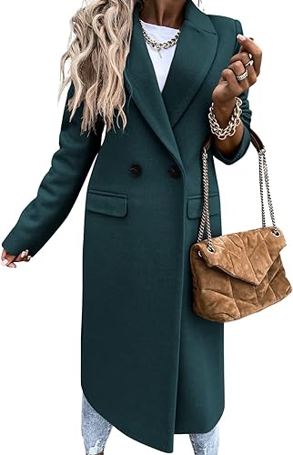 Wren | Double-Breasted Notch Collar Wool-Blend Coat for Women