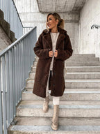 Dahlia's Belted Teddy Trench Coat with Notch Collar for Women