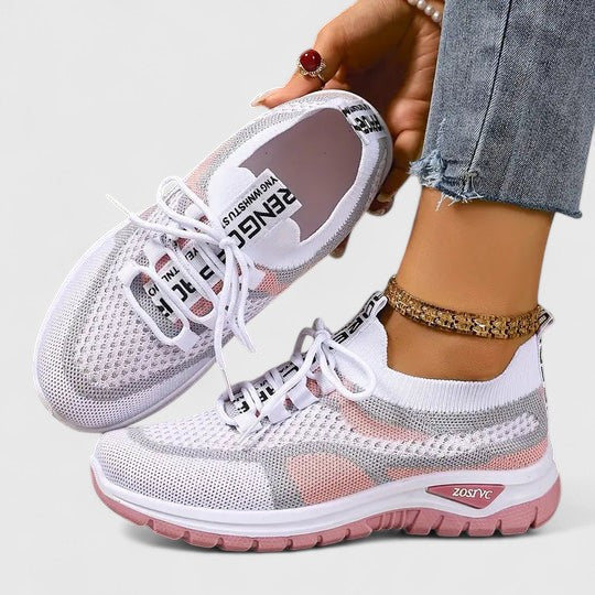Nadelora | Lace-Up Knit Sneakers with Cushioned Sole for Women