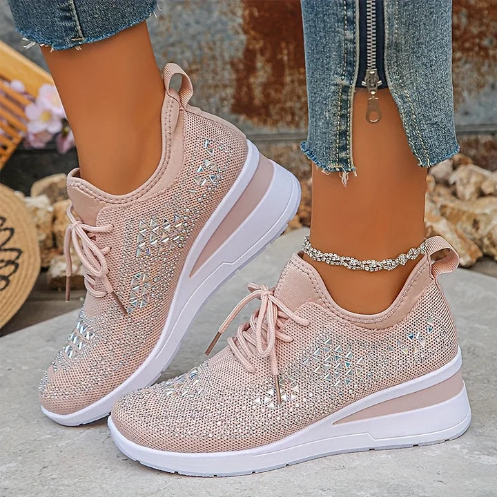 Nadalynn | Rhinestone Mesh Slip-On Sneakers for Women