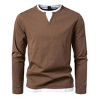 Vincent | Ribbed Crew Neck Long Sleeve Shirt for Men