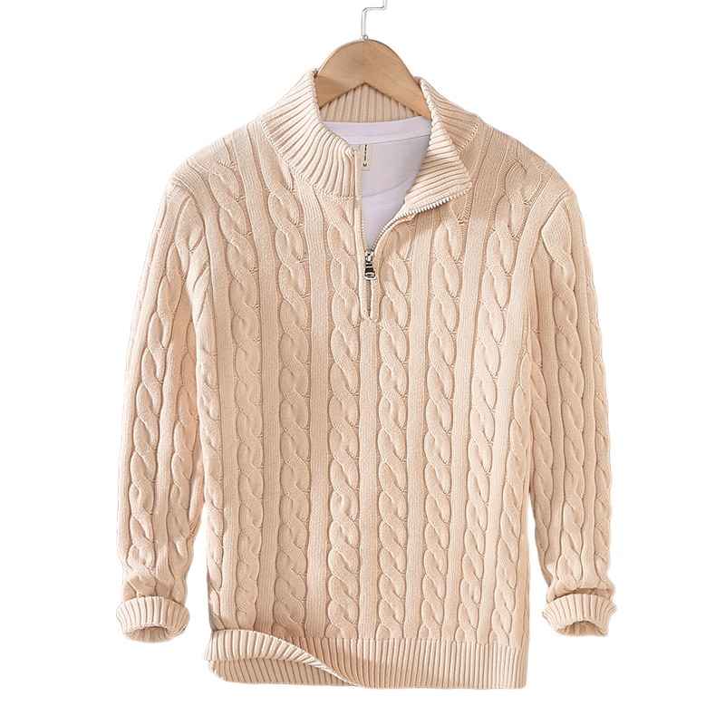 Alexander | Quarter-Zip Ribbed Knit Sweater for Men