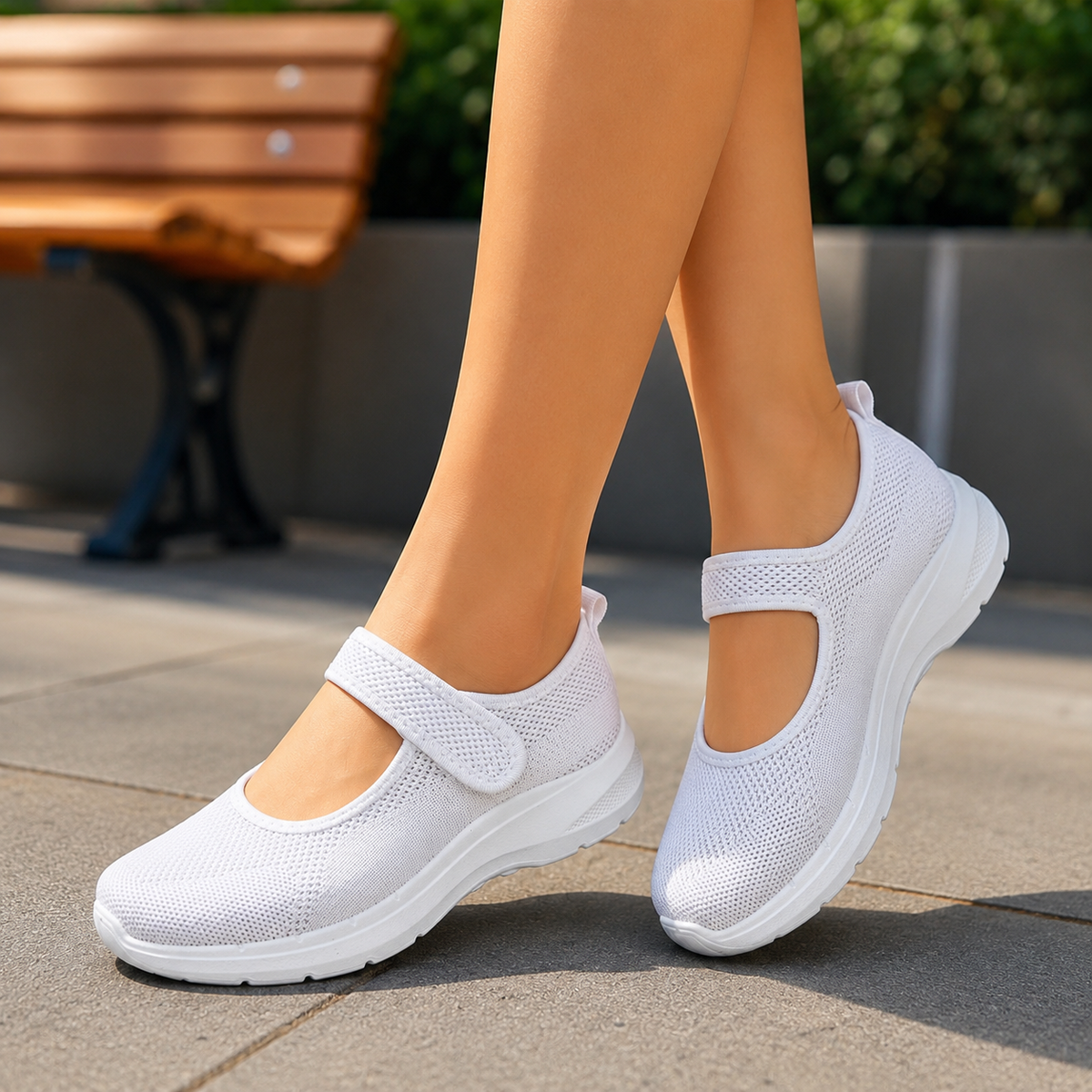 Alexa Adjustable-Strap Mesh Platform Sneakers for Women