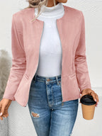 Nadalia | Collarless Zip-Up Fitted Jacket for Women