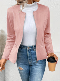 Nadalia | Collarless Zip-Up Fitted Jacket for Women
