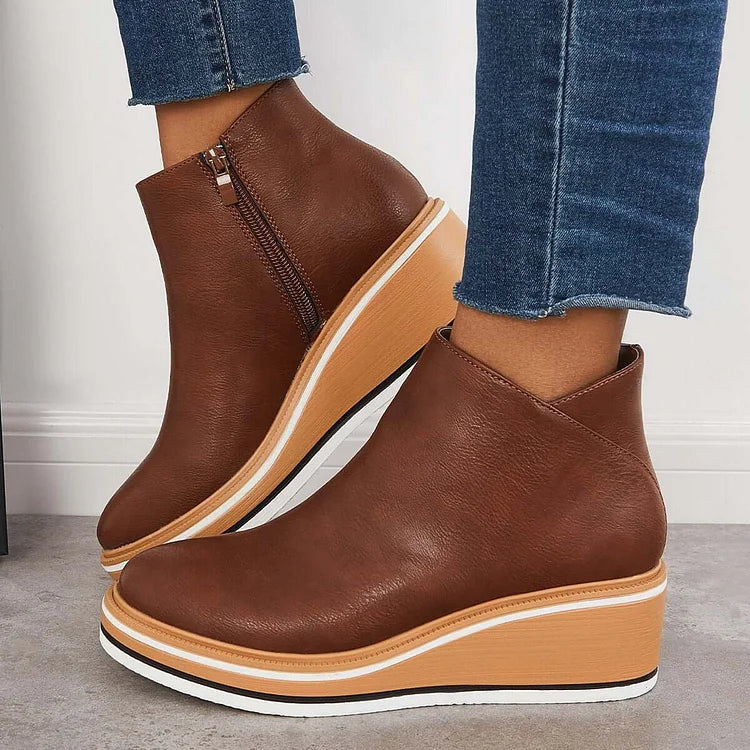Hanne | Side-Zip Ankle Boots with Structured Sole for Women