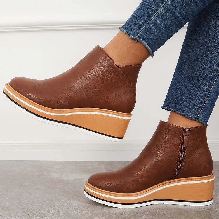 Hanne | Side-Zip Ankle Boots with Structured Sole for Women