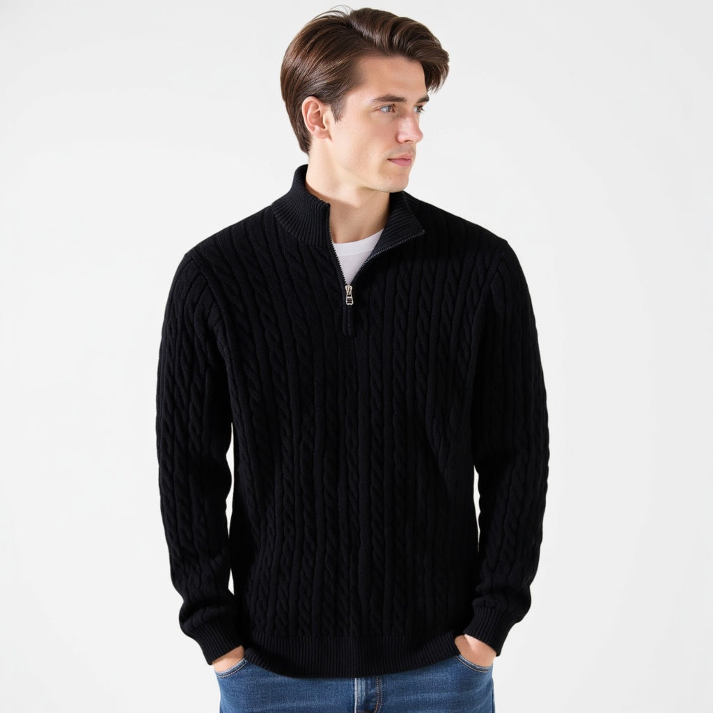 Alexander | Quarter-Zip Ribbed Knit Sweater for Men