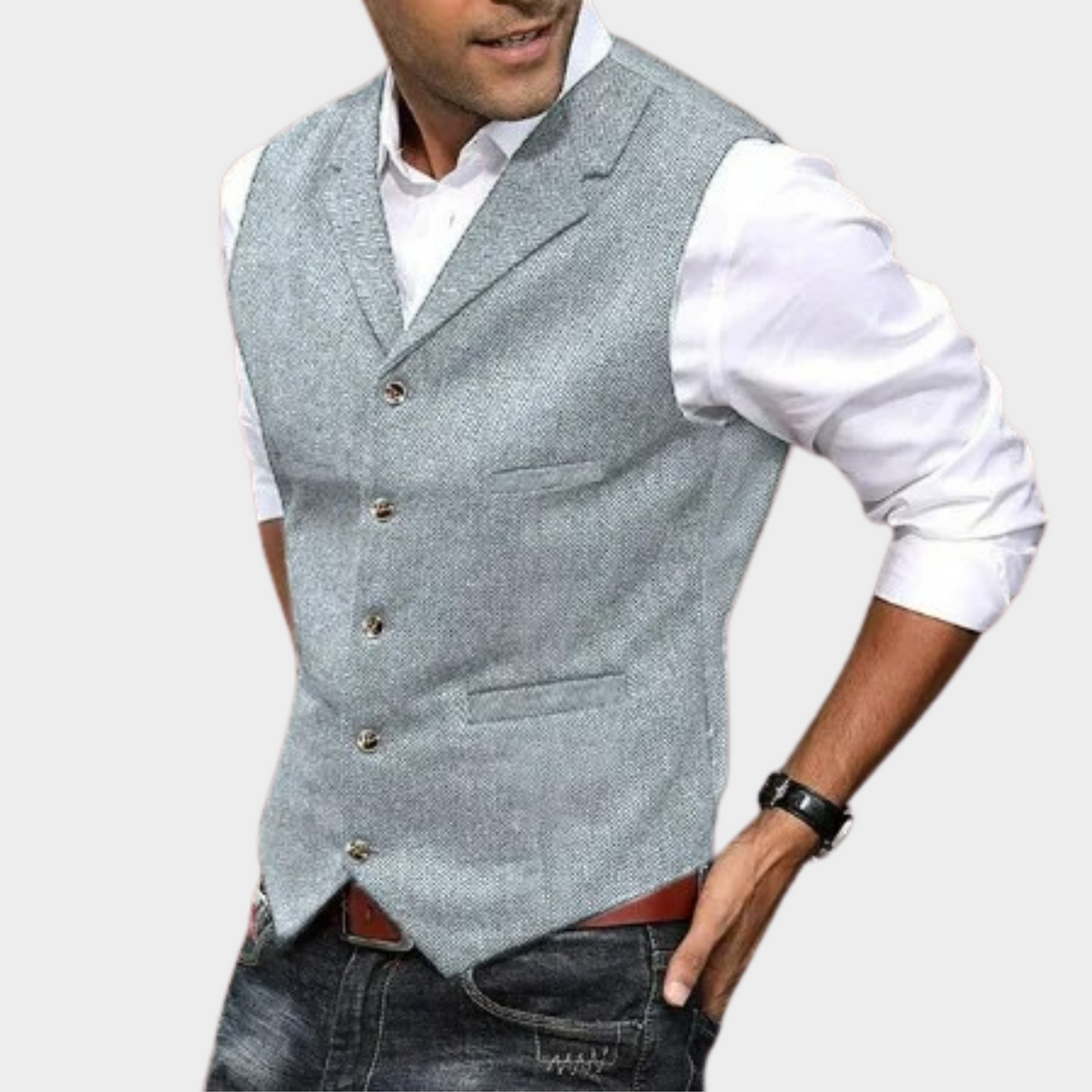 Damon | Tailored Fitted Vest with Button Front for Men