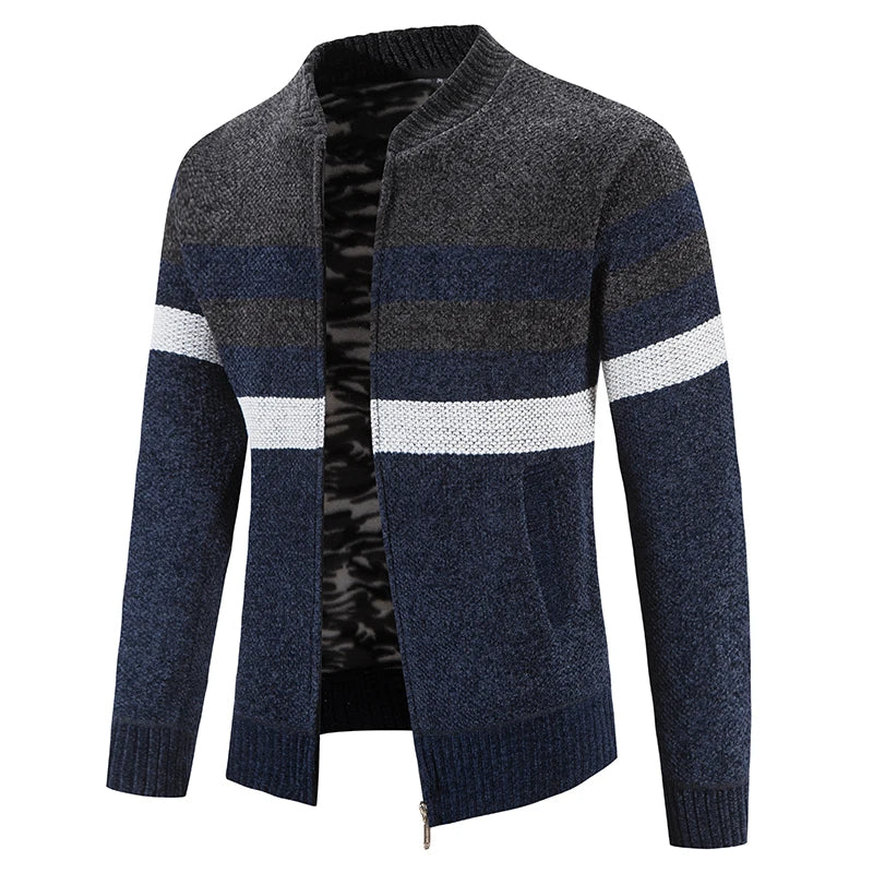 Nils | Ribbed Zip-Up Vest with Contrast Trim for Men