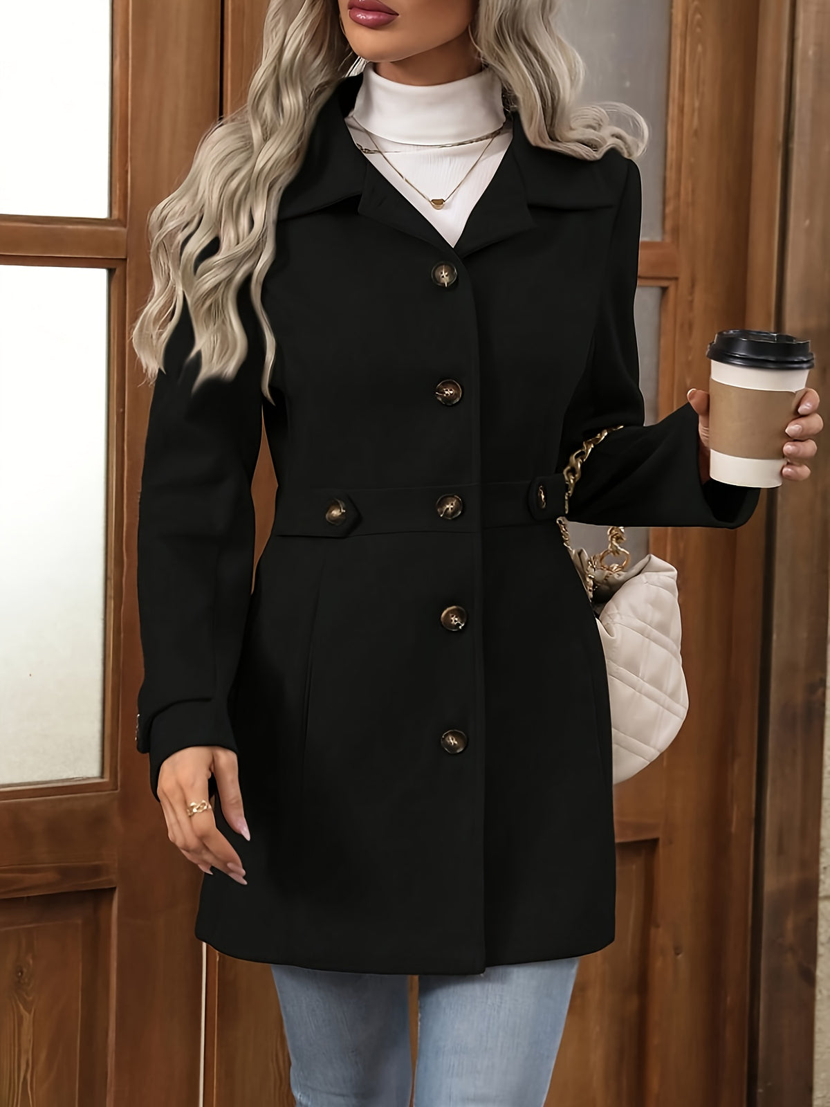 Madelief | Belted Notch-Lapel Tailored Coat for Women