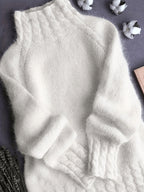 Odalys | Ribbed Turtleneck Cable Knit Sweater for Women