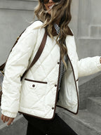 Christiane | Quilted Diamond-Stitch Puffer Jacket with Collar