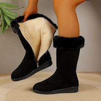 Madge | Mid-Calf Winter Boots with Fur Trim for Women