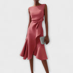 Pearl | Draped Asymmetric Sleeveless Midi Dress for Women