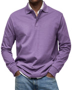 Finn | Long Sleeve Button-Front Collared Polo for Men