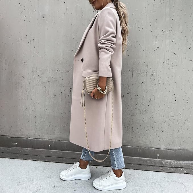 Wren | Double-Breasted Notch Collar Wool-Blend Coat for Women
