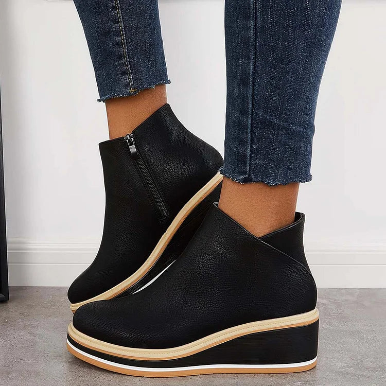 Hanne | Side-Zip Ankle Boots with Structured Sole for Women