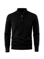 Anton | Ribbed Quarter-Zip Sweater with Stand Collar for Men